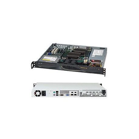 Supermicro CSE-512F-350B Mini-1U Chassis, 350W 80 Plus Gold, 2x Hot-Swap 3.5" Bays